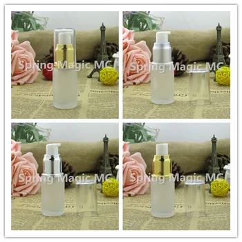 

1000pcs 20ML Frosted Glass Bottle With Gold/Matt Silver Lotion Pump/sprayer Essence Bottle,Portable Travel perfume bottle