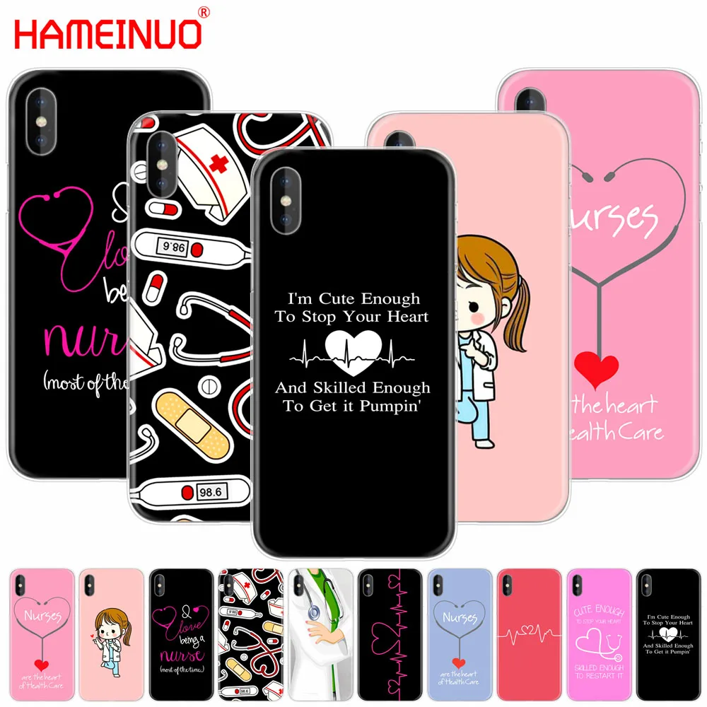 

HAMEINUO Nurse Medical Medicine Health Heart Stethoscope cell phone Cover case for iphone X 8 7 6 4 4s 5 5s SE 5c 6s plus