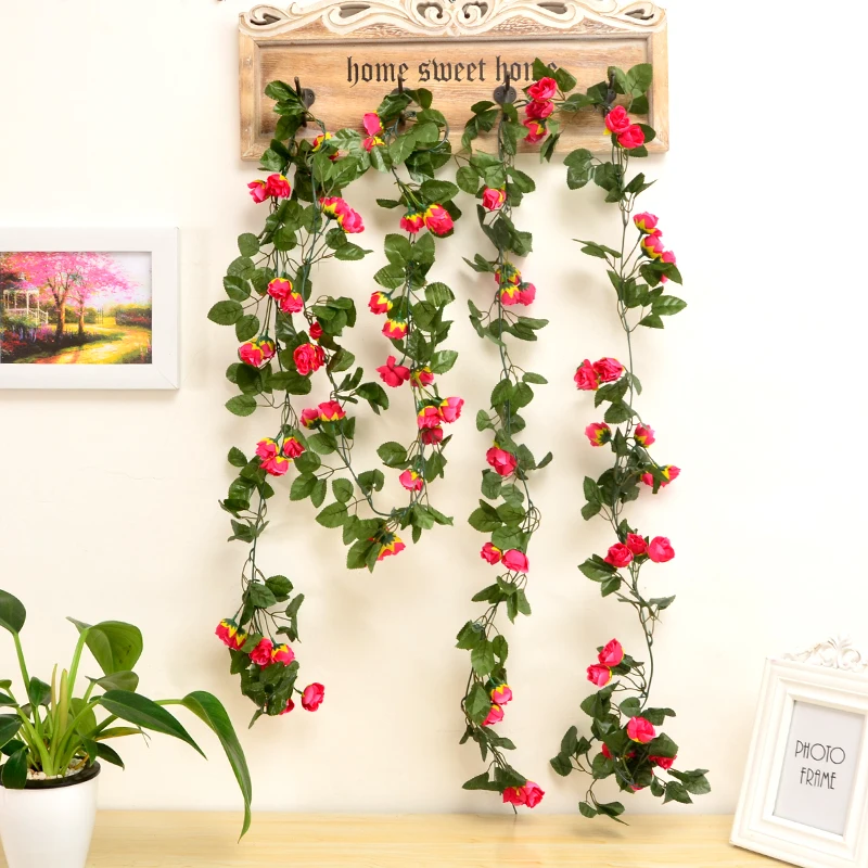 6 Strands Artificial Flower Vine Wedding Ceiling Haning Flower Rattails