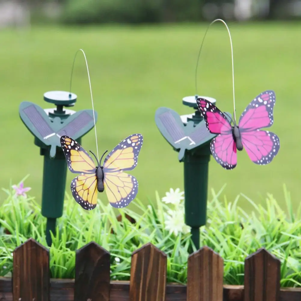 

Colorful Solar Powered Flying Fluttering Fake Butterfly Yard Garden Stake Ornament Decor Set