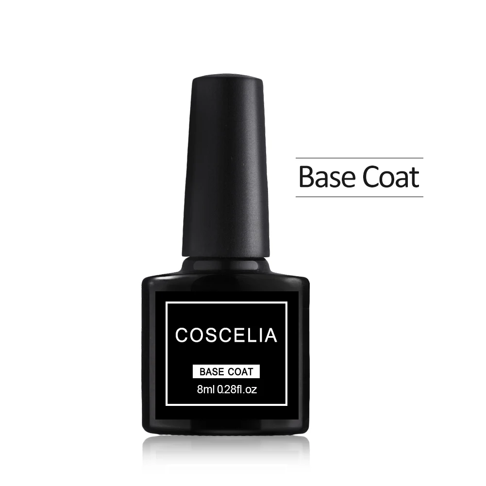 COSCELIA 4pcs / box polyester stretch gel set nail polish UV gel slice brush nail polish gel nail polish set quick manicure - Цвет: Base Coat