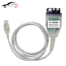 OBD 2 Cables USB para INPA ediabas para BMW K + DCAN interfaz USB herramienta de diagnóstico para BMW E46 el INPA K + puede K puede INPA FT232RL Chip