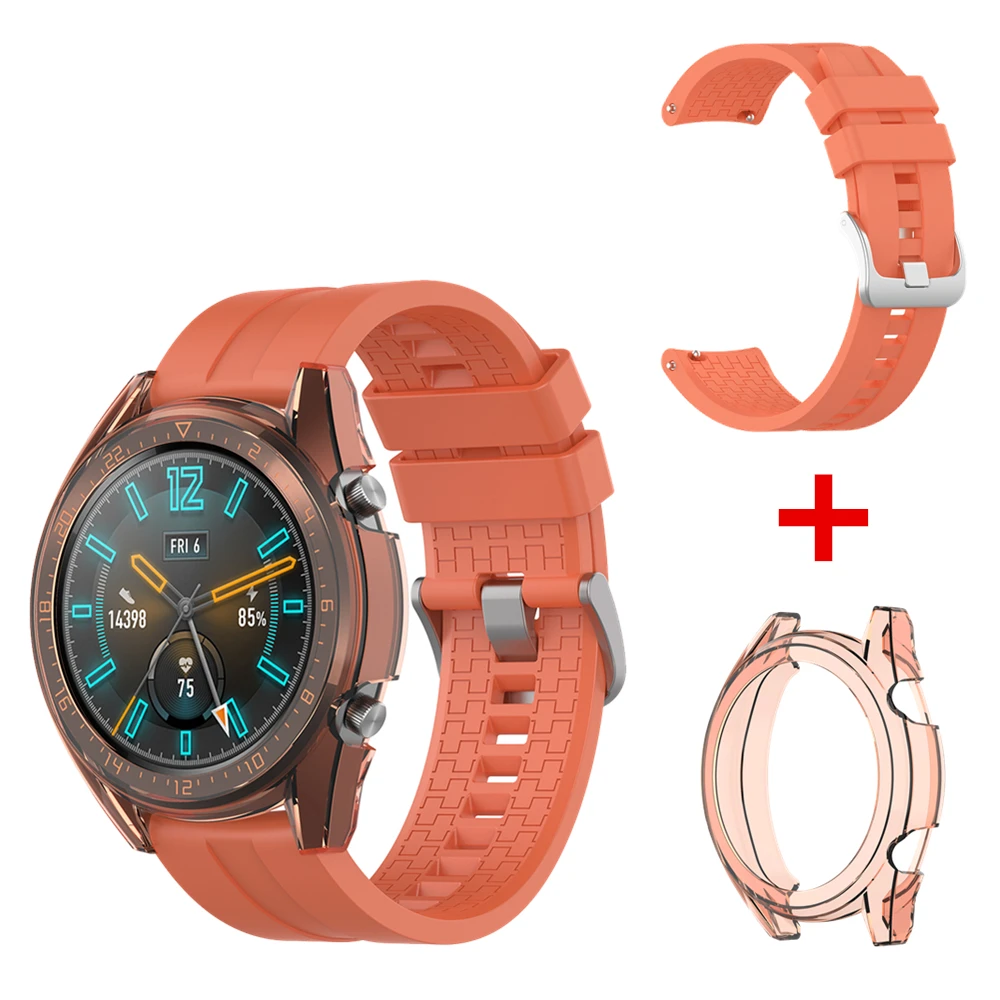 

Band Strap For Huawei Watch GT Watch Strap Silicone Watchband + TPU Case Cover For Huawei GT Watch Active/Elegant/Sports/Fashion