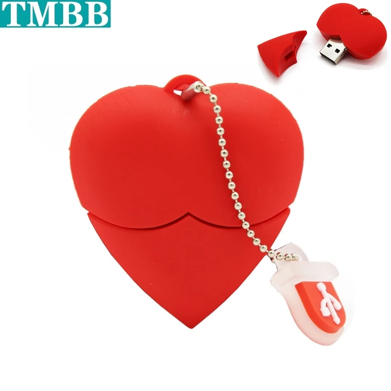 

2019 Waterproof Cartoon Love Heart Pen drive USB flash drive Pendrive 4gb 8gb 16gb 32gb 64Gb 128GB usb flash memory stick u disk