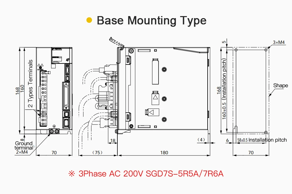 YASKAWA 850 Вт Серводвигатель SGM7G-09AFC61+ Драйвер SGD7S-7R6A00A202+ соединительный кабель 5 метров
