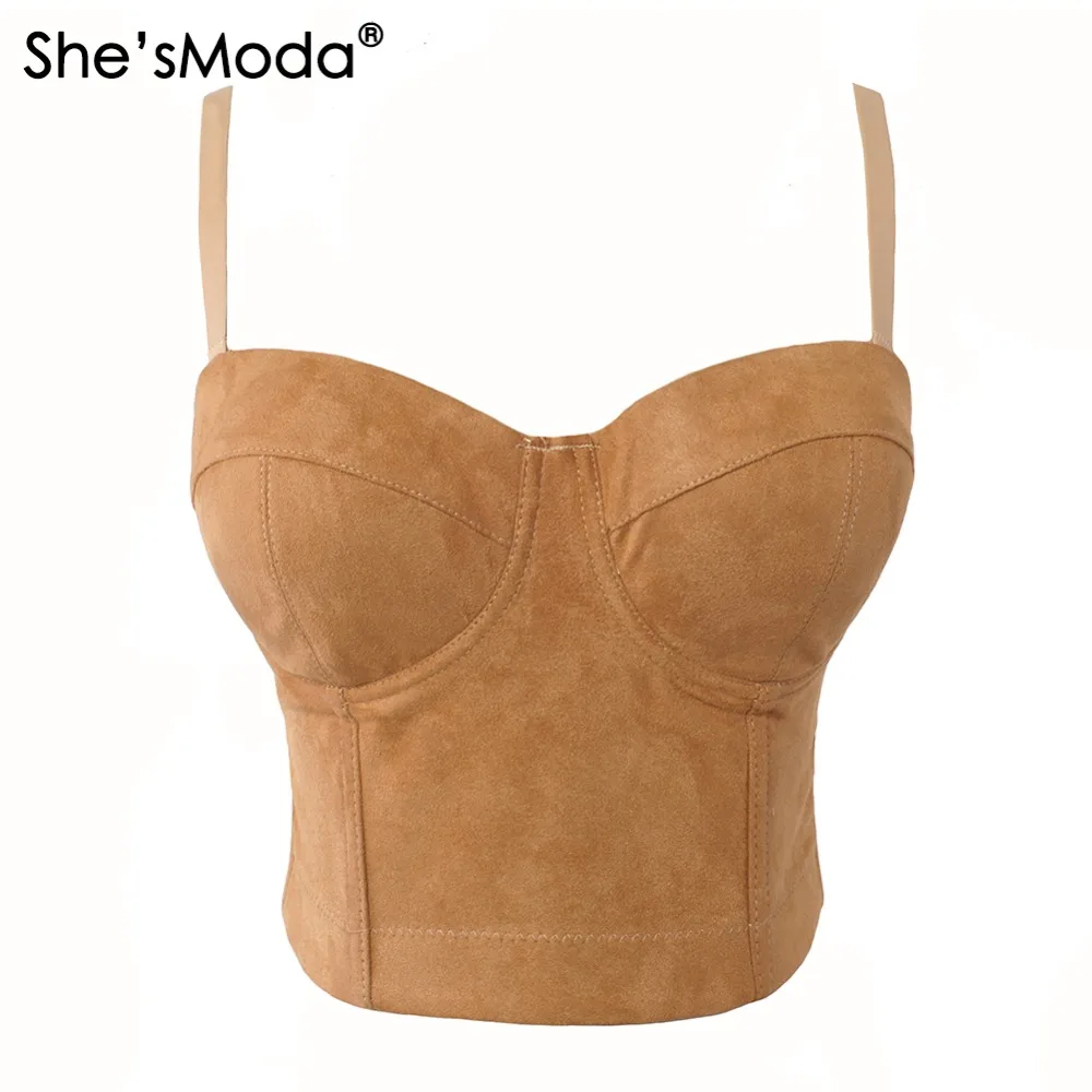 She'sModa из искусственной замши в стиле бохо хиппи корсет бюстгальтер женский