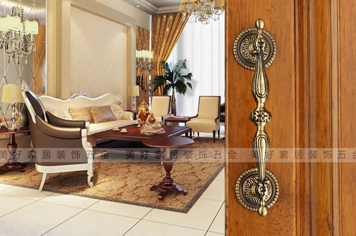 Furniture Handle & Knob European classical carved antique copper Zinc alloy  cabinet  drawer  furniture cabinet handle 129MM