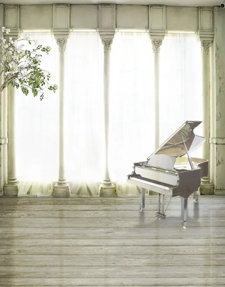 

Фон для фотосъемки с изображением пианино в деревянной гостиной 5 х7 футов