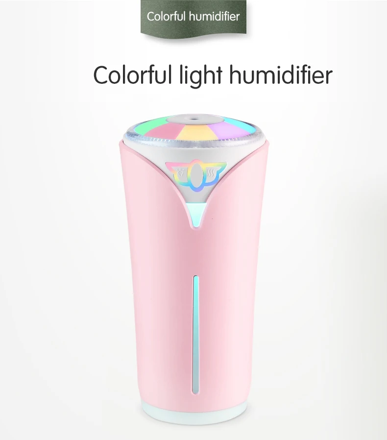 

Multifunction Air Humidifier USB Ultrasonic Aroma Diffuser with LED Lamp Mini Fan 3 in 1 Electric Mist Maker280ml