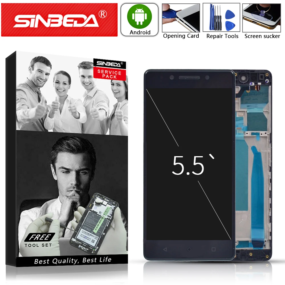 

5.5"Original For Lenovo K8 Note LCD Display Touch Screen with Frame Digitizer For LENOVO K8 Note Display Replacement Parts K8
