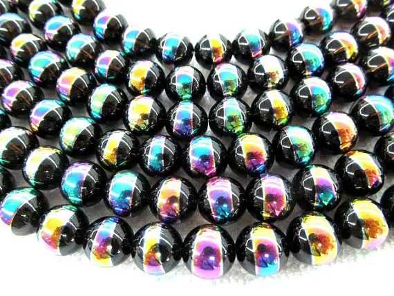 

fashoin 12mm 16inch Mystic Titanium crystal quartz round ball rainbow assortment jewelry bead