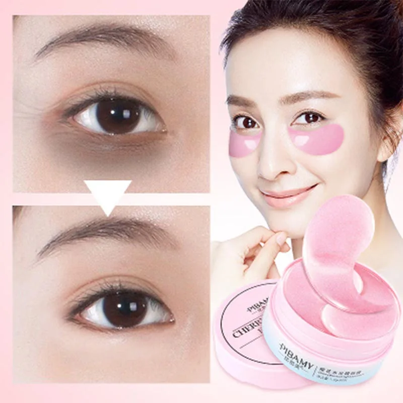 Baratos Máscara de ojos de cristal de colágeno de 60 hojas de Gel de cuidado de la piel de las mujeres parche Anti hinchazón ojo círculo oscuro antiarrugas humedad máscara de cuidado de la cara