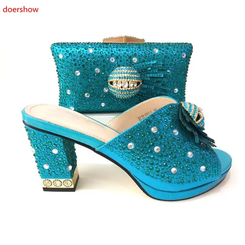 

doershow New Design Italian Shoes With Matching Bag Set Fashion Italy Shoes And Bag To Match African Women Shoes party SVG1-13
