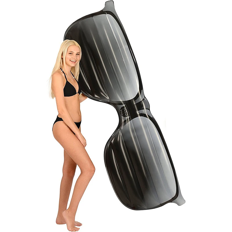 190 см гигантские надувные солнцезащитные очки форма плавательный матрац надувной плавательный бассейн гостиная надувной матрас вода забавная игрушка пляжная кровать