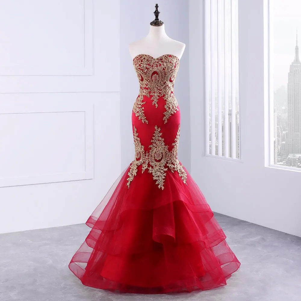Fora do Ombro Vestido de Noite Vestido de Festa sem Costas Vestidos de Baile com Bordados em Camadas Elegante Sereia Formal 2020 Ggf-87