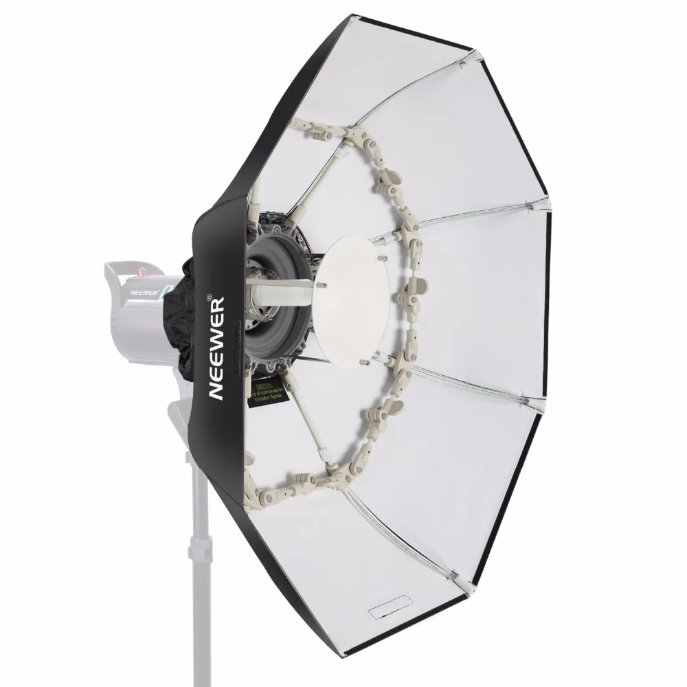 

Neewer Folding Beauty Dish Octagonal Softbox 34 inches/85 centimeters, with Center Deflector Disc, Removable Diffuser and Bowens