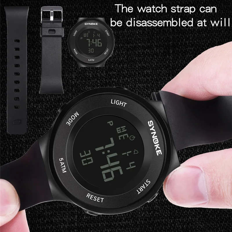 SYNOKE спортивные часы Для женщин Водонепроницаемый Relogio Feminino цифровые наручные часы женские часы светодиодный электронные часы для бега