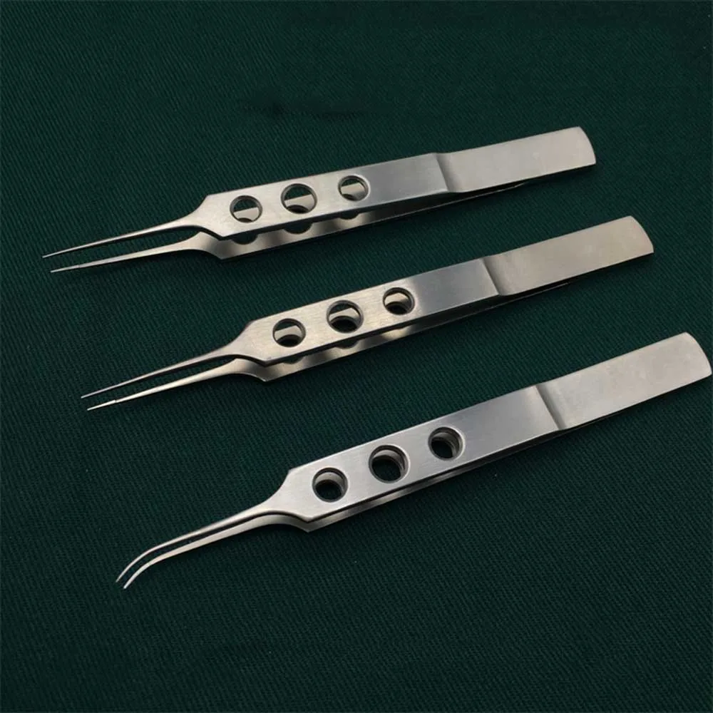 Microscopic-instruments-Eyelid-tools-Stainless-steel-110-mm-3-Type-Beauty-tweezers-microsurgery-forceps-Tools