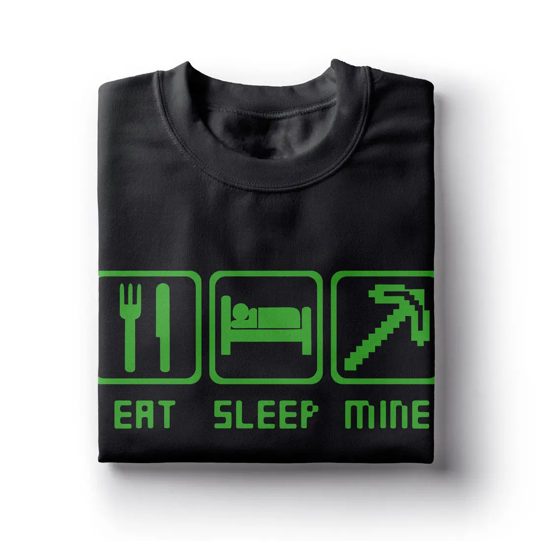 Eat Sleep Mine Game Inspired Printed T-Shirt