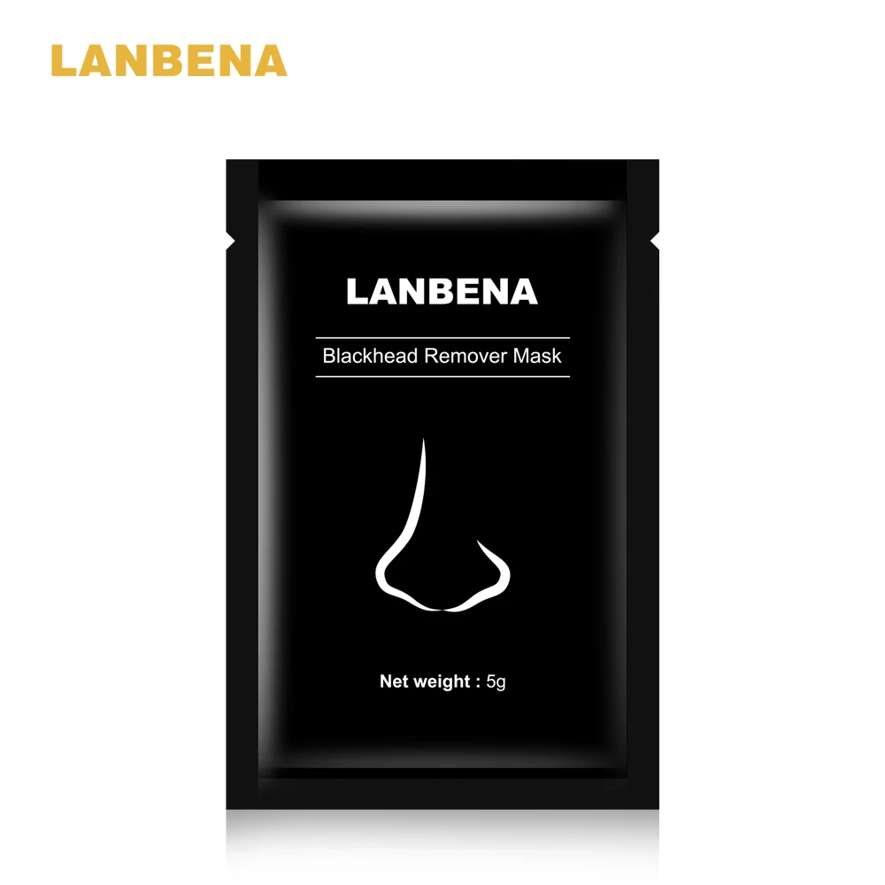 

5PCS LANBENA Mud Peel Off Mask Blackhead Remover Nose Black Mask Charcoal Acne Treatment Oil Control Face Mask Beauty Skin Care