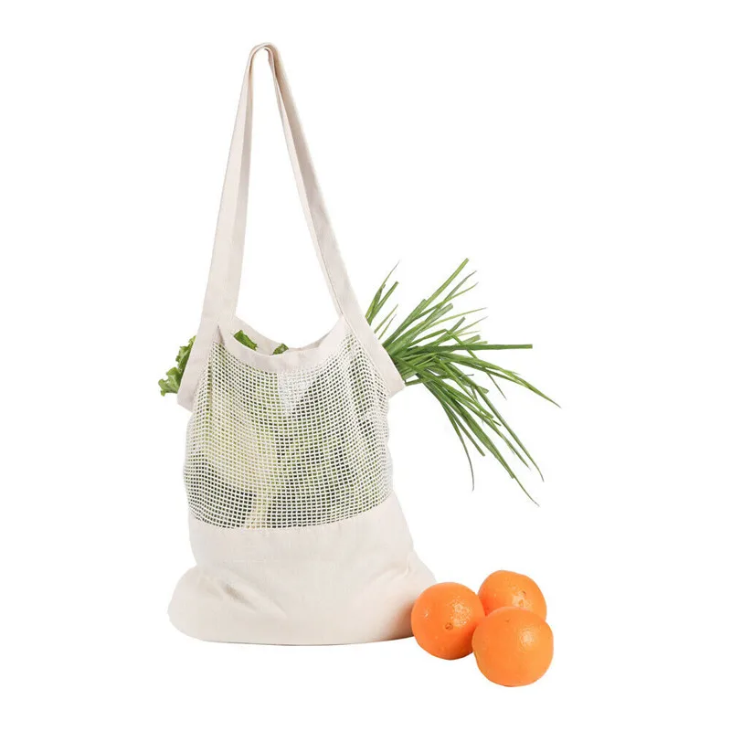Fashion Reusable Cotton Mesh Fruit Bag String Grocery Fruit Storage Shopping Bag Women New Mesh Shopping Bag Hot Sale New