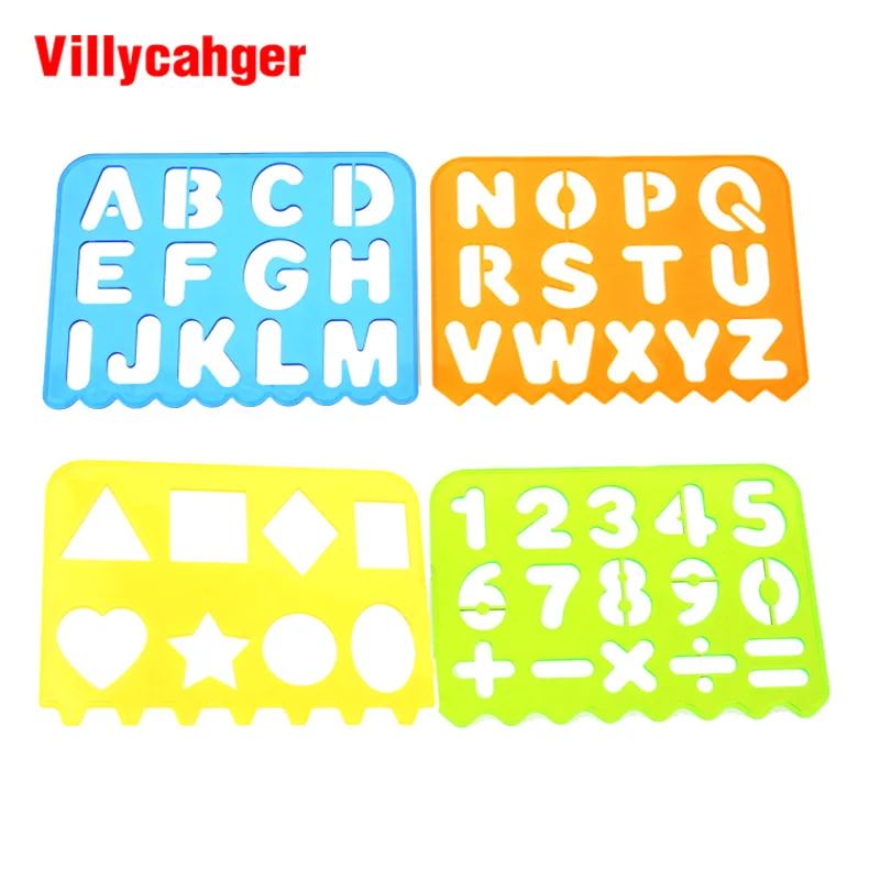 Us 368 20 Off4 Pcs Magic Sketchpad Drawing Template Baby Kid Letters Digital Pattern Drawing Boards Ruler Educational Toys For Children In Drawing