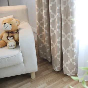 

European and American Style Geometric window curtain Polyester and cotton yarn dyed curtain