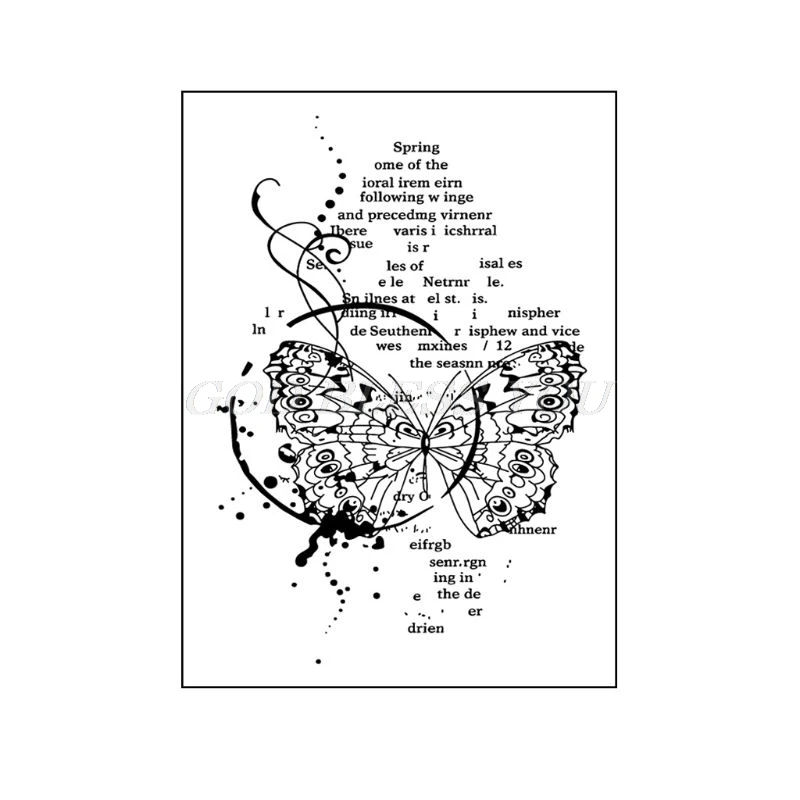 

Butterfly Clear Stamp For Scrapbooking Transparent Silicone Rubber DIY Photo Album Decor 50PC