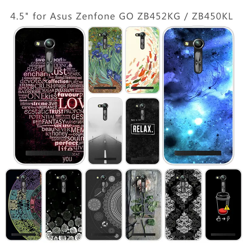 Soft TPU For Asus Zenfone GO 2nd Gen ZB452KG ASUS_X014D ZB450KL Phone Cases 4.5 inch Marbles Cover Clear Silicone Coque Bag |