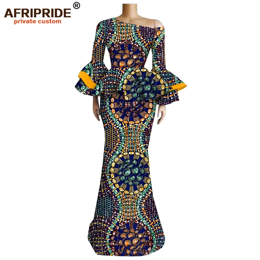 Африканские макси платья для женщин AFRIPRIDE Портной Сделано Анкара печати в пол русалка батик женское вечернее платье A1925035 - Цвет: 480J