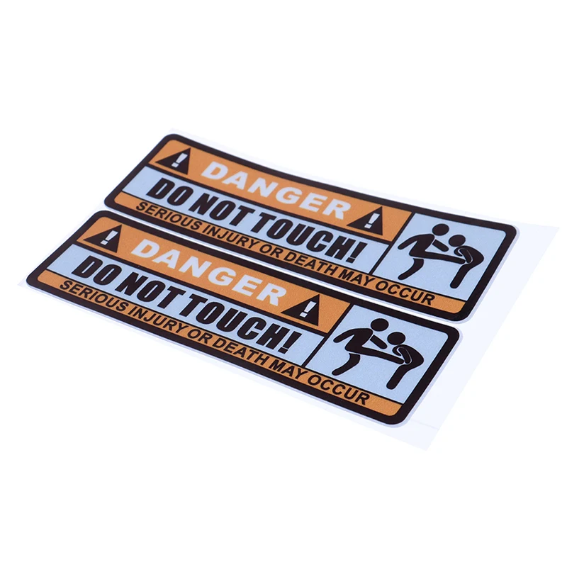 

2Pcs Car sticker Danger do not touch serious injury or death may occur PVC Decal Car Sticker