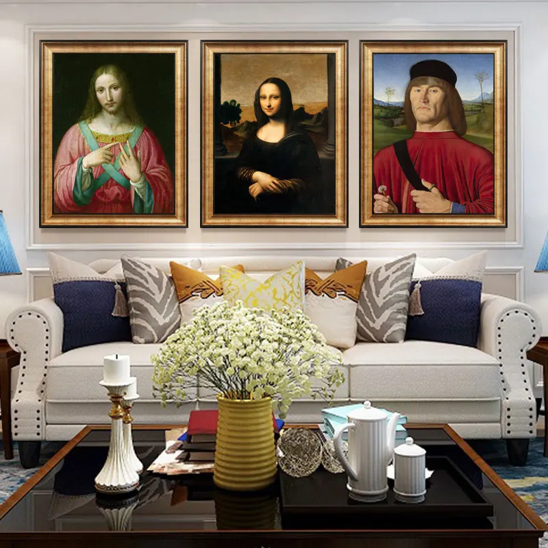 

Leonardo Da Vinci Salvator Mundi Classic Canvas Art Print Painting Poster, Wall Pictrues For Living Room Home Decor, No Frame