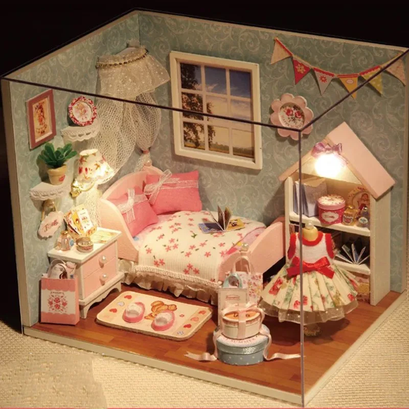 الفتيات دمية منزل أطقم تجميع Diy دمية منازل مصغرة دمية مجموعة اثاث عدة لعب للأطفال هدية الكريسماس الفتيات دمية منزل أطقم تجميع Diy دمية منازل مصغرة دمية مجموعة اثاث عدة لعب للأطفال هدية الكريسماس