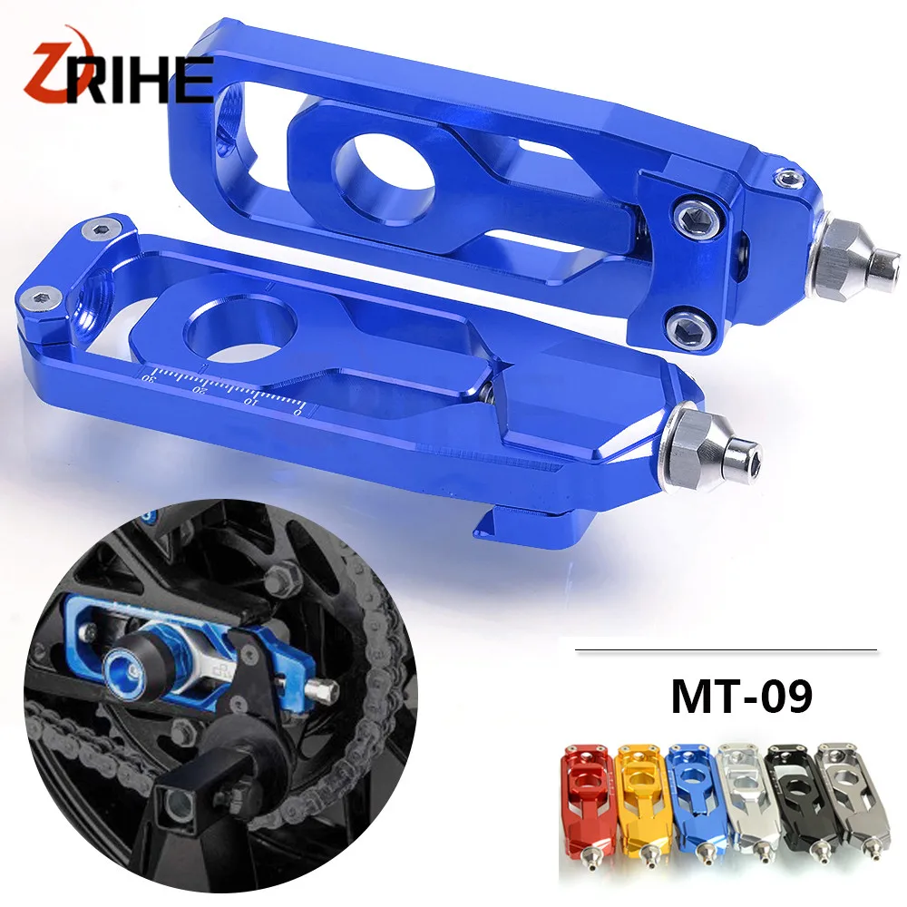Motorcycle CNC Rear Axle Spindle Chain Adjuster Block Tensioners For