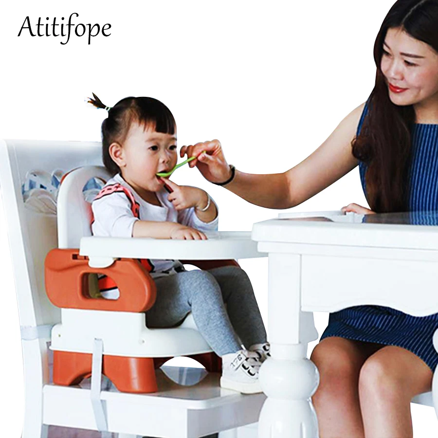 Baby Booster Feeding Seat Comfort Folding Booster Seat with Tray Baby Plastic Adjustable Dining Chair safety table chair