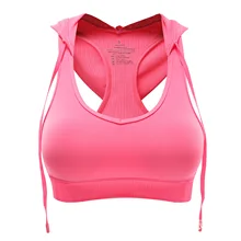 Women Sports Bra For Running Gym Breathable Yoga Shirt women Shakeproof Wirefree Push Up Fitness Top Padded Bras with Hoodie
