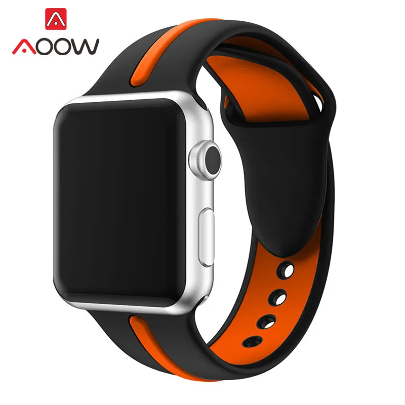 

Silicone Watchband For Apple Watch 38mm 42mm Men Women Soft Waterproof Sport Replacement Bracelet Strap Band for iwatch 1 2 3