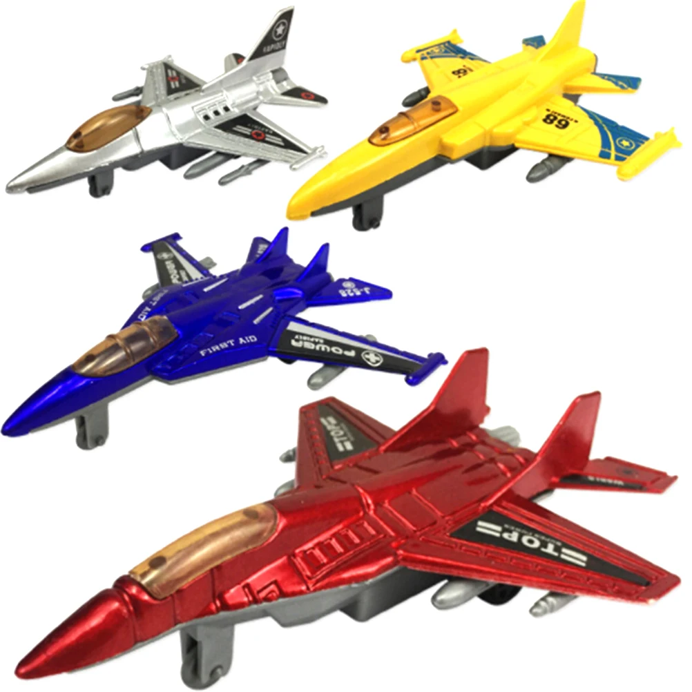 1X Plastic Military Airplane Fighter Model Kid Simulation Plane Pull Back|ToyBEC 
