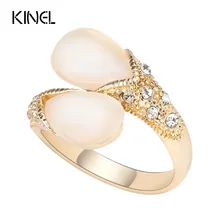 Роскошное обручальное кольцо капли воды из опала кольца для женщин серебряные ювелирные изделия любовь крест кристалл подарок новинка