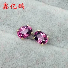 18 K золото натуральный Pyropes Гранат Серьги женские