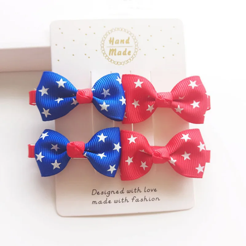 4 шт./2 пары детские заколки для волос с бантом|bow hair clip|fashion cliphair clip |