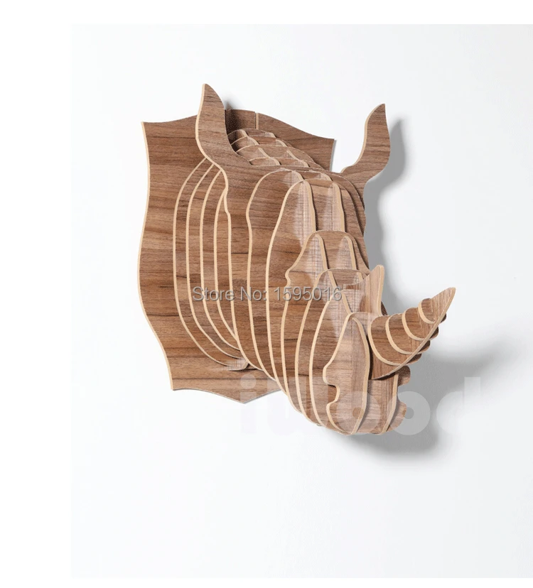 European decorative wood carving,Nordic pastoral simplicity 3D rhino
