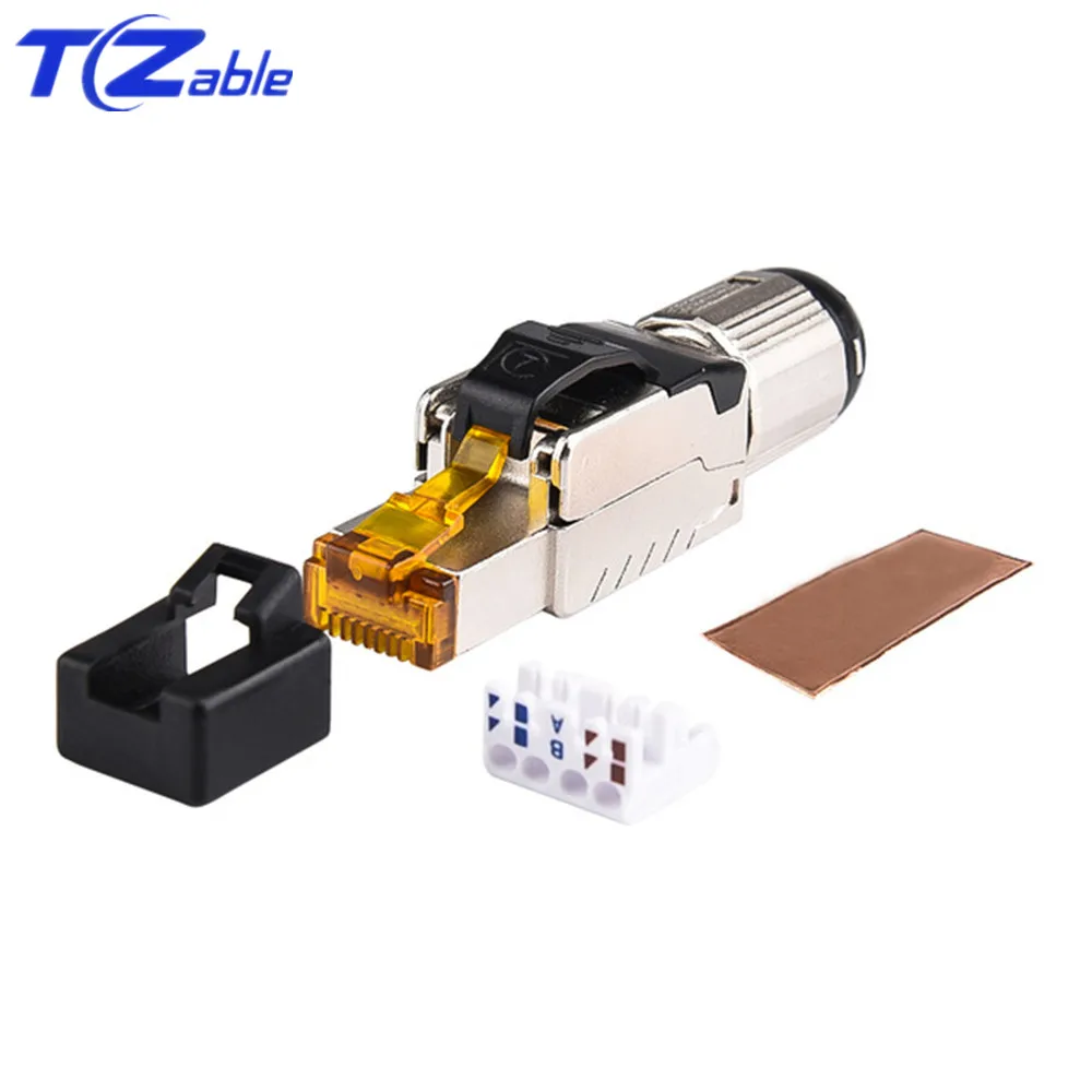 

CAT7 RJ45 Crimp Connector 10G 600MHz Ethernet Network Plug Shielded RJ45 Adapter Cat7 Plug 8p8c Connectors Cable Ethernet Cat7
