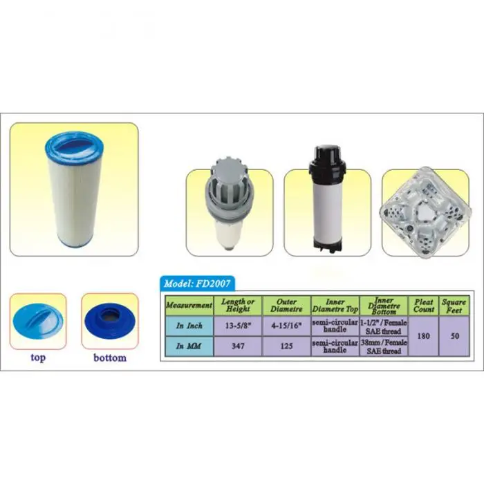 Горячий картридж для фильтра бассейна для бассейна спа 4CH-949 FD2007 FC-0172 PWW50L Fedoo Unicel Pleatco FP8 OC31
