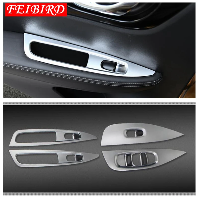 

ABS Inner Door Armrest Window Lift Button Cover Trim 4pcs/set For Nissan Qashqai J11 2014 2015 2016 2017 2018 LEFT-HAND DRIVE