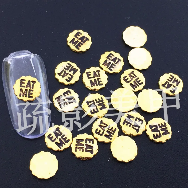 

20pcs/pack New Japan Korea 3D Nail Art Decoration Metal Alloy Nail Accessories with Letters Nail Tools Supplies