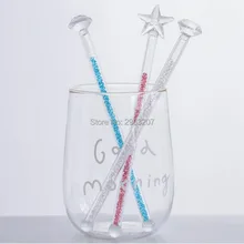 30 шт. прозрачная звезда Алмазная форма Коктейльные смешивающие палочки кофе молочный напиток стеклянная палочка для перемешивания бар Puddler Muddler перемешивания