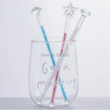 

30pcs Clear Star Diamond Shape Cocktail Mixing Sticks Coffee Milk Drink Glass Mixer Rod Bar Puddler Muddler Stirring