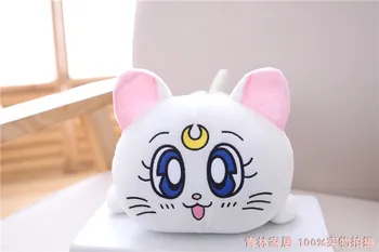 

1pc 34cm cartoon anime Sailor Moon smile Luna cat creative plush armrest box paper towel case Vehicle tissue stuffed toy gift