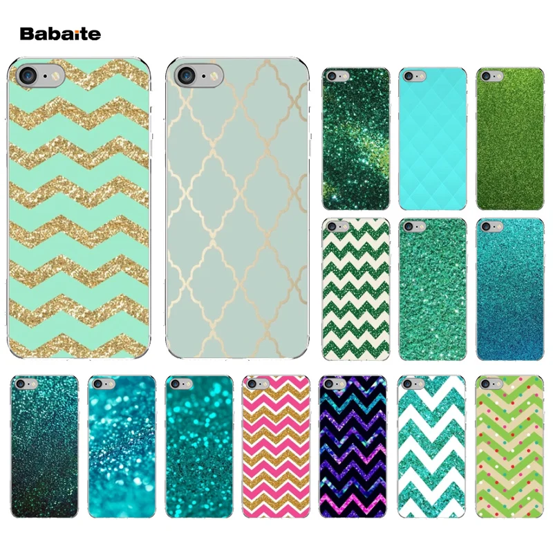 

Babaite Silver Green stripe Glitter Transparent TPU Soft Silicone Phone Case Cover for iPhone 8 7 6 6S Plus 5 5S SE XR X XS MAX